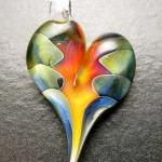 Heart Pendant - Glass Lampwork Jewelry Charm -..