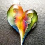 Heart Pendant - Glass Lampwork Jewelry Charm -..